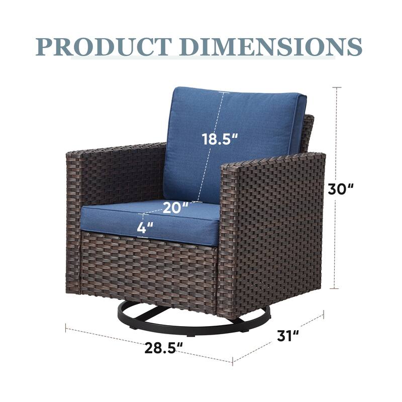 1 Piece Outdoor Swivel Patio Dining Chairs