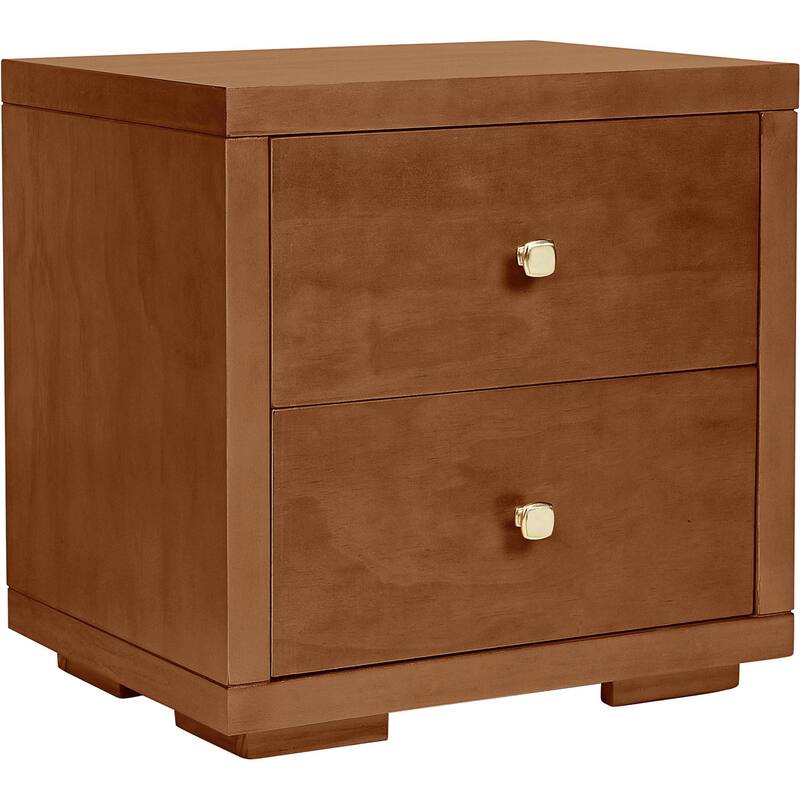 HomeRoots 19" Walnut Two Drawer Nightstand