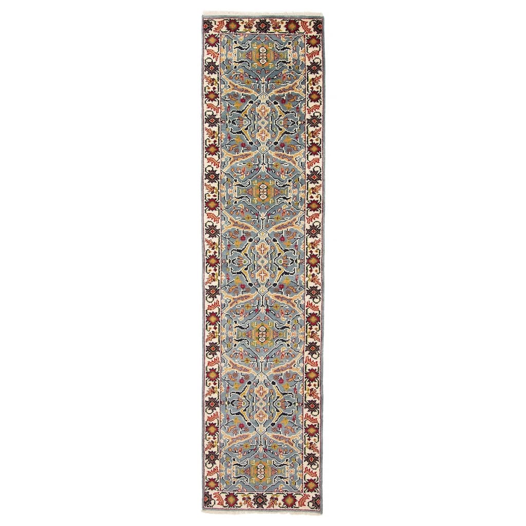 ECARPETGALLERY Hand-knotted Serapi Heritage Light Blue Wool Rug - 2'4 x 10'0