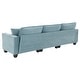 preview thumbnail 53 of 55, Roomfitters 100 x 59" Modern Convertible L-Shaped Sectional Sofa with Free Pillows, 4-Seat Suede Velvet Sleeper Sofa