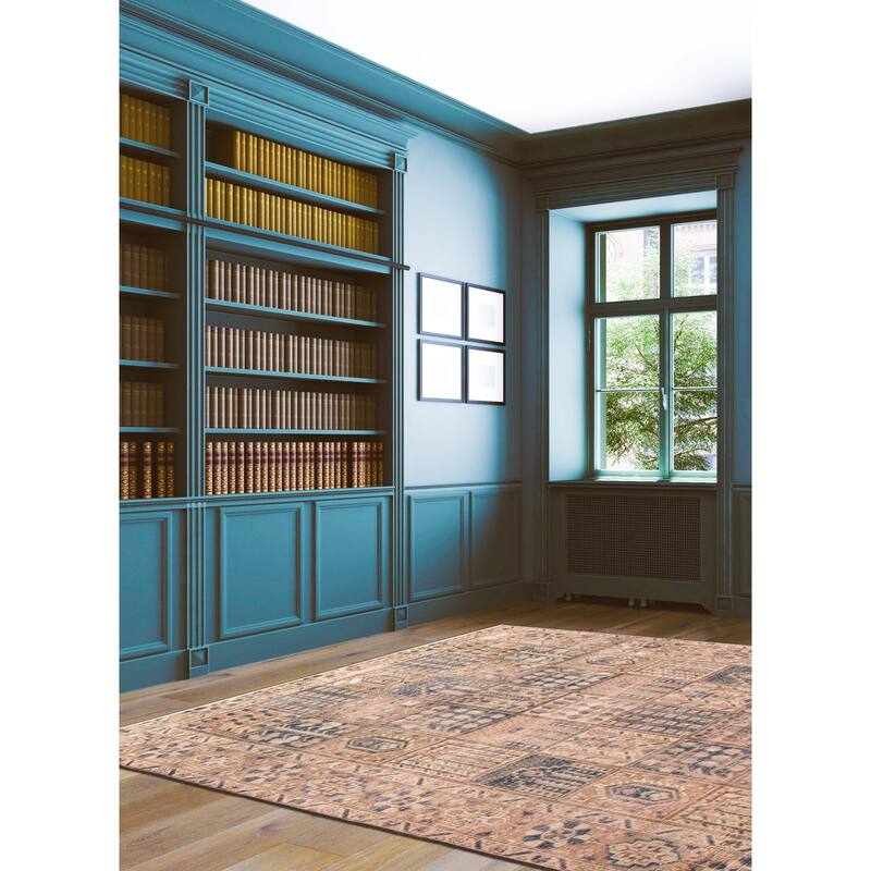 ECARPETGALLERY Hand-knotted Antalya Vintage Tan Wool Rug - 6'9 x 9'10