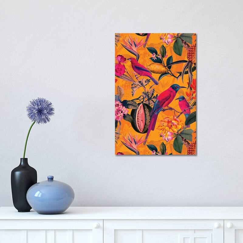 iCanvas "Vintage Tropical Birds Jungle" by UtArt Canvas Print - 18x12x1.5
