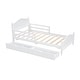 preview thumbnail 6 of 42, Kids Platform Bed with Saddle-shape Headboard and Footboard, 2 Drawers Underneath, 10 Pc Slats Support, No Box Spring Needed
