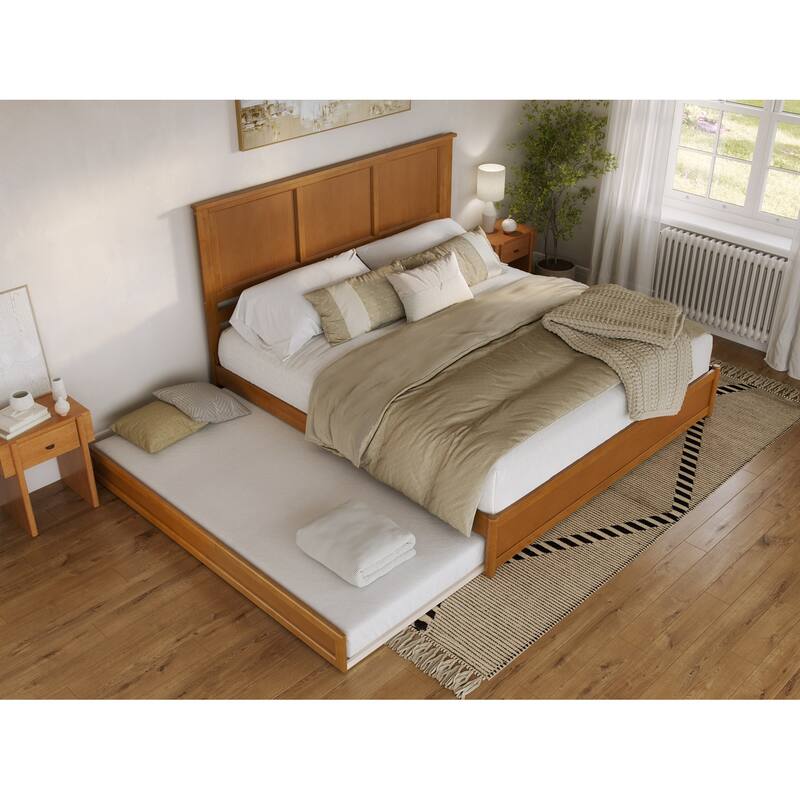 Felicity Platform Bed with Panel Footboard and Twin XL Trundle