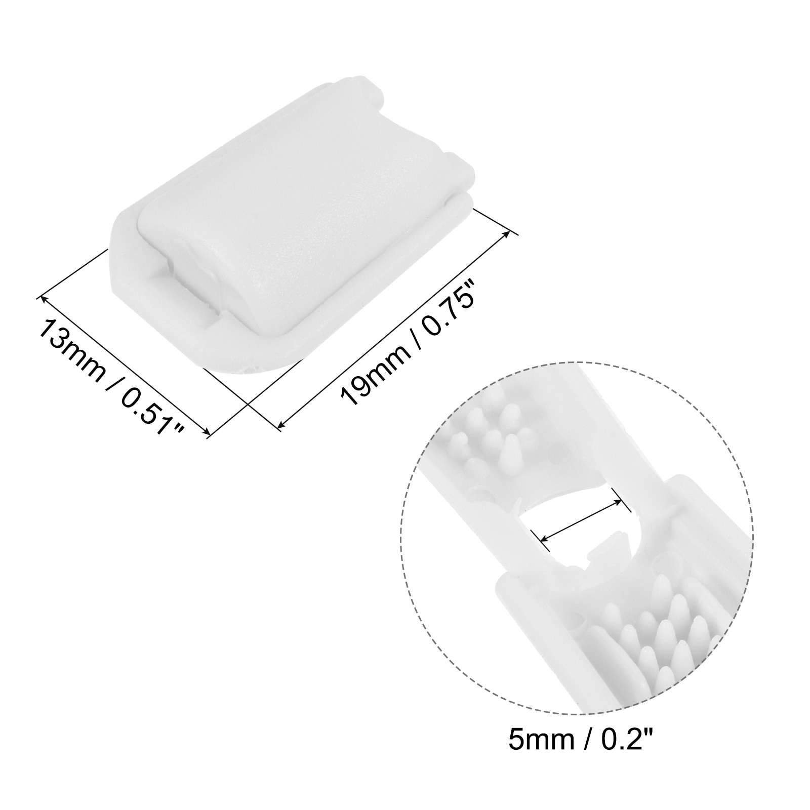 Zipper Pull Cord Ends, Zip Clip Buckle Rope End Lock for Backpacks, Handbags - 5mm