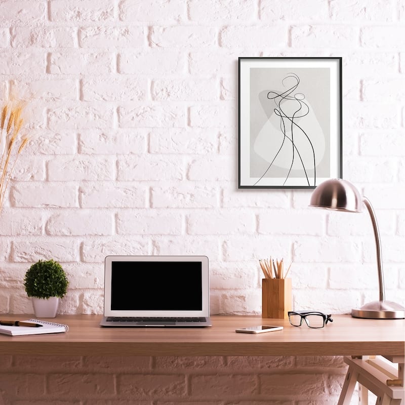Stupell Surreal Figure Expressive Body Abstract Contemporary Framed Wall Art - White