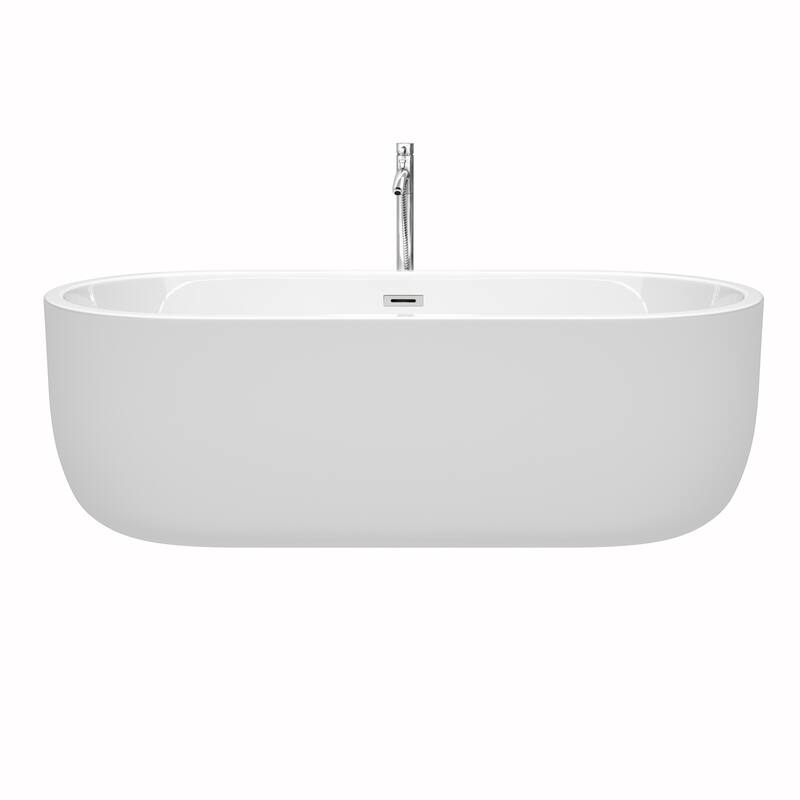 Wyndham Collection Juliette 71-inch White Freestanding Soaking Bathtub