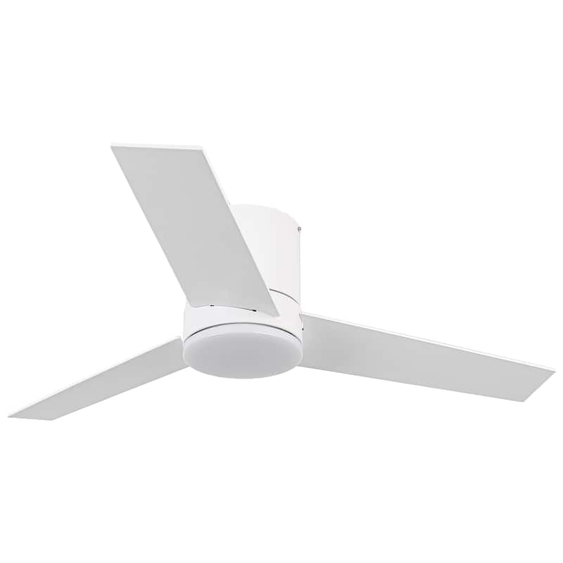 48 inch Modern 3-Blade Wooden Flush Mount Ceiling Fans with Light and Remote
