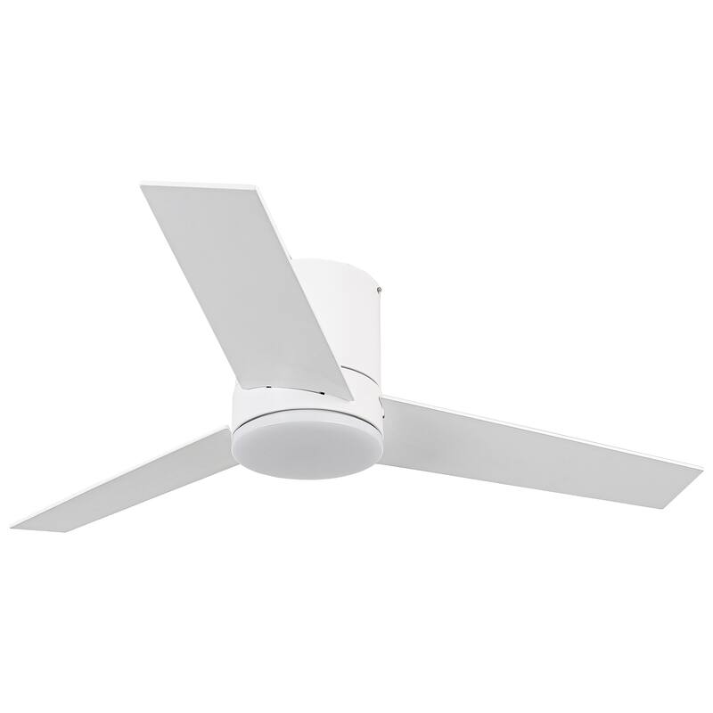 48 inch Modern 3-Blade Wooden Flush Mount Ceiling Fans with Light and Remote