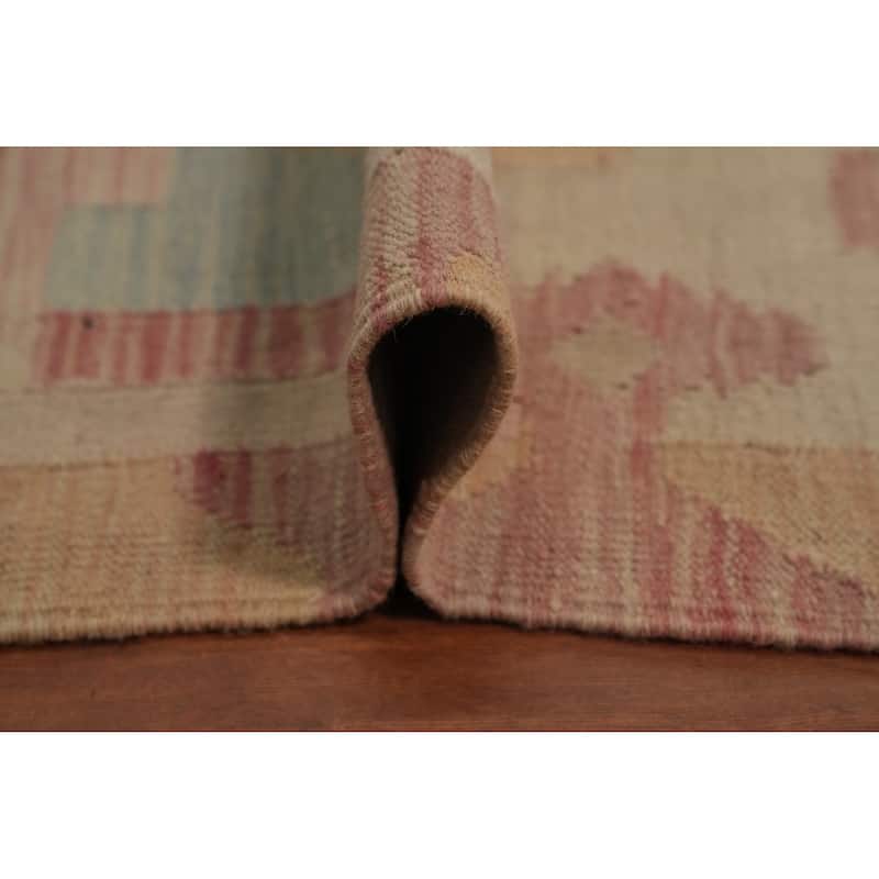 Hand Woven Oriental 100% Wool Carpet Southwestern Tribal Multi-Colored Kilim Area Rug - 8' 0'' X 5' 1''