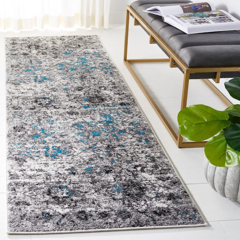 SAFAVIEH Adirondack Kima Vintage Boho Oriental Rug - 2'6" x 8' Runner - Grey/Black