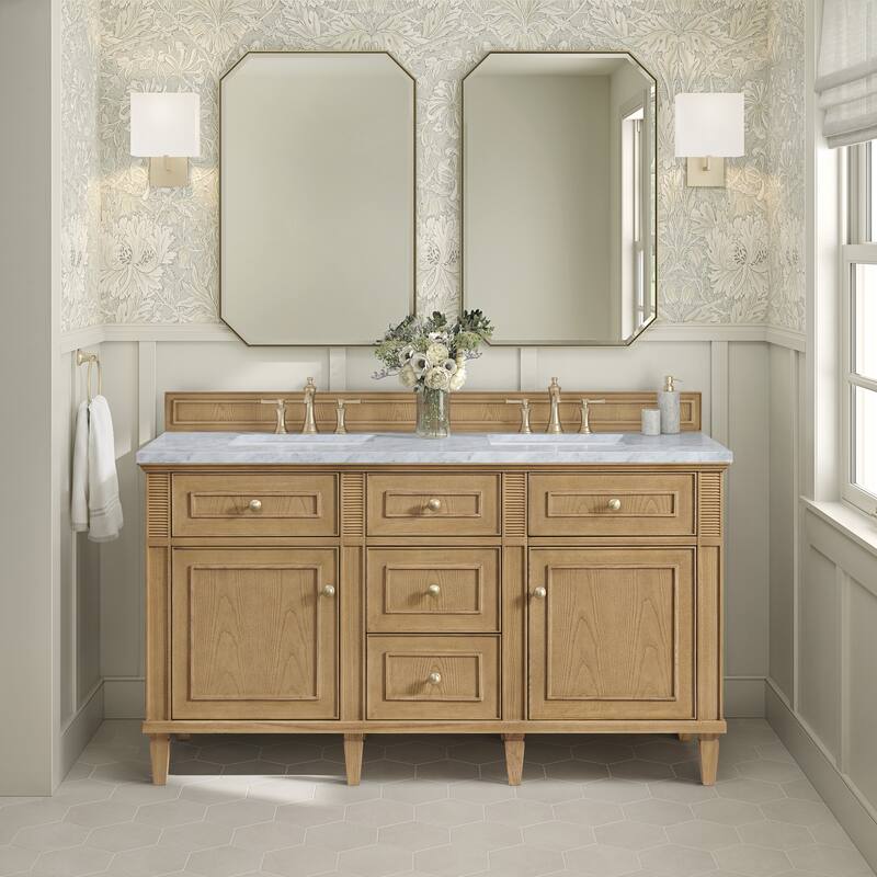 James Martin Vanities Lorelai 60" Double Vanity, Light Natural Oak