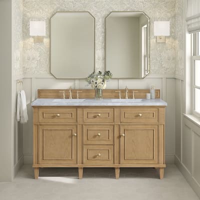 James Martin Vanities Lorelai 60" Double Vanity, Light Natural Oak