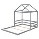 preview thumbnail 8 of 6, Wooden Full Size House Kids Bed Frame with Guardrail for Fun Sleeping Space, Safety Guaranteed, Easy to Assemble, Grey