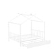 preview thumbnail 8 of 28, Full Size Metal House Platform Kids Bed Frame with Headboard, Footboard, 2-Storage Drawers & Roof Design for Bedroom, White