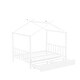 preview thumbnail 7 of 7, White Sleek Metal Cabin Platform Bed with Fun House-Shaped Design