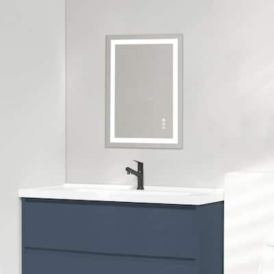 Topcraft Frameless Tempered Glass Mirror with Dual LED Strip Lighting
