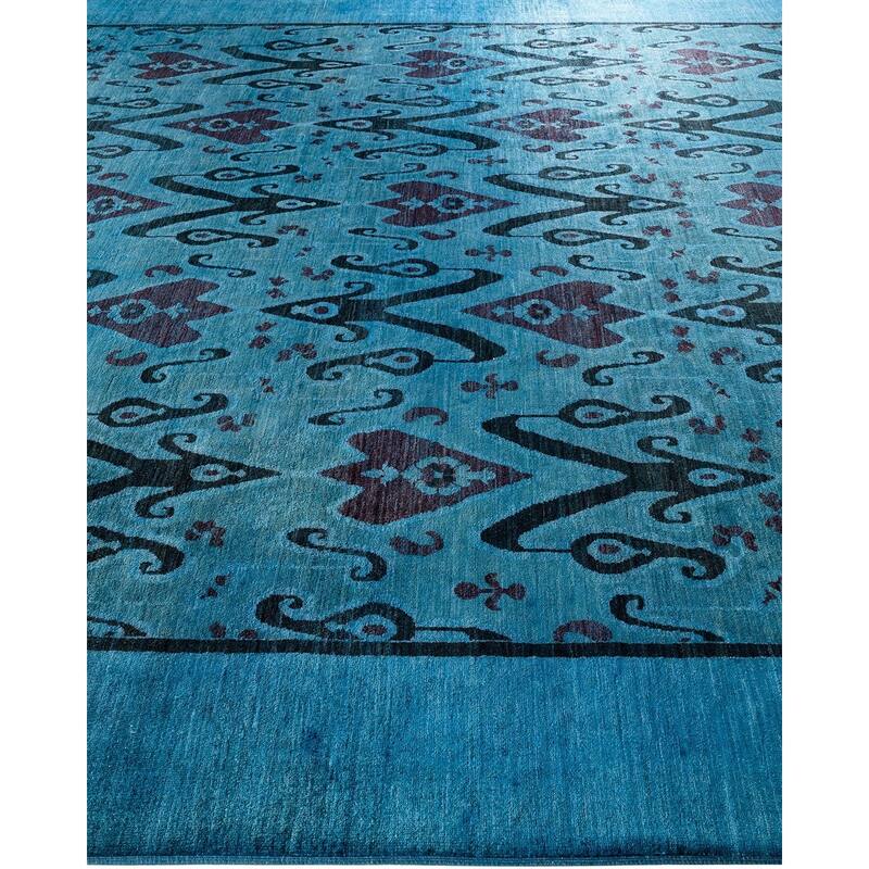 Vibrance, One-of-a-Kind Hand-Knotted Area Rug - Blue, 10' 0" x 13' 8" - 10' 0" x 13' 8"