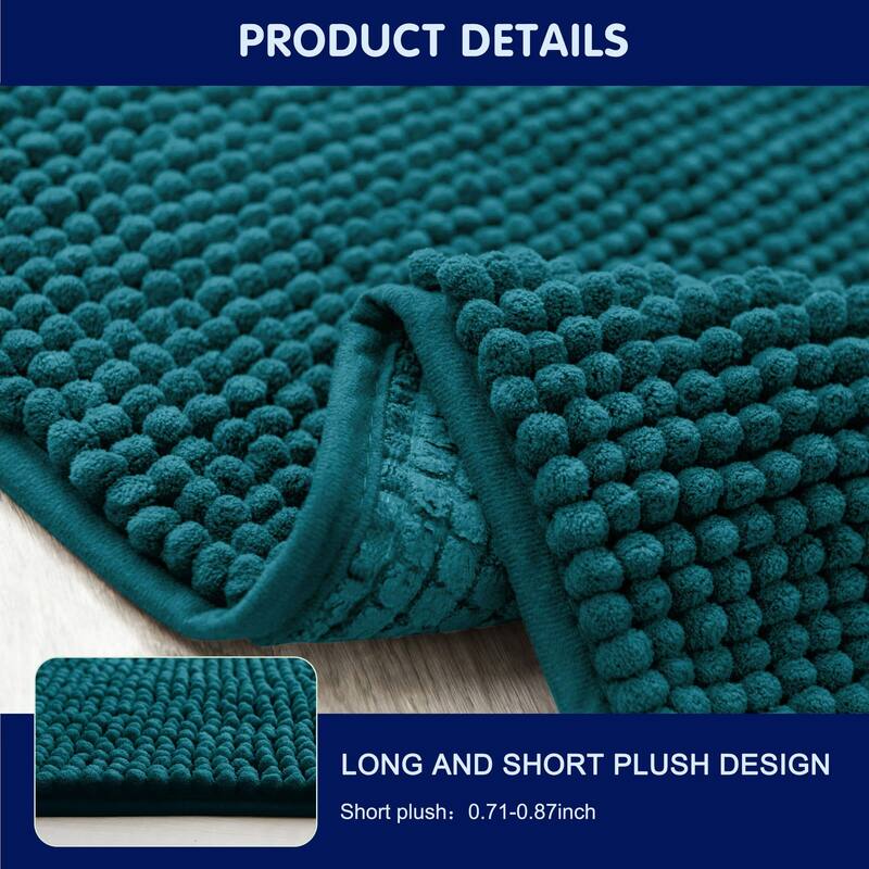 Subrtex Chenille Soft Rugs Super Water Absorbing Shower Mats