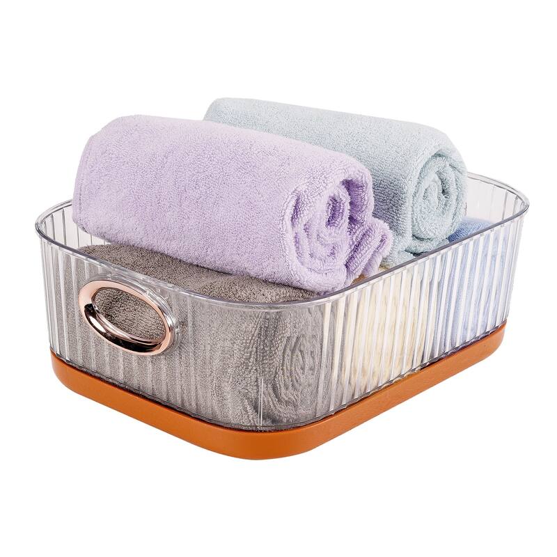 Set of 8 Plastic Storage Bins Organizers Stackable Clear Pantry Organizer Box Containers - Set of 8 - 3.94'Height