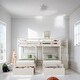 preview thumbnail 10 of 16, Full Over Twin & Twin Bunk Bed Kids Bed Wood Triple Bunk Bed with Drawers and Guardrails, Gray