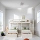 preview thumbnail 2 of 7, Full Over Twin & Twin Wood Triple Bunk Bed with Drawers and Guardrails, White