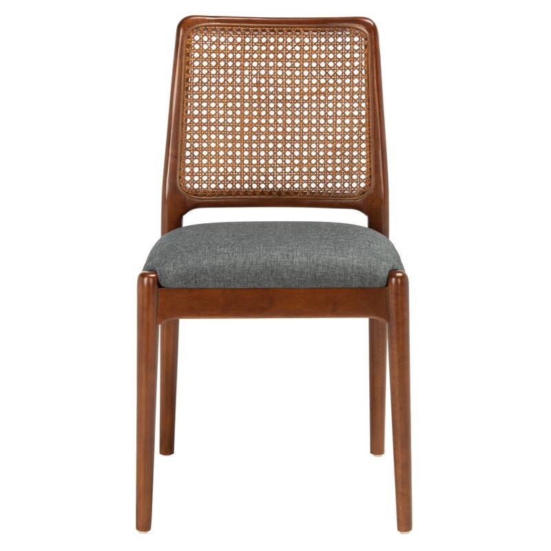 SAFAVIEH Sylva Rattan Cushion Dining Chair (Set of 2) - 19" W x 17.5" L x 32" H - 19Wx18Dx32H