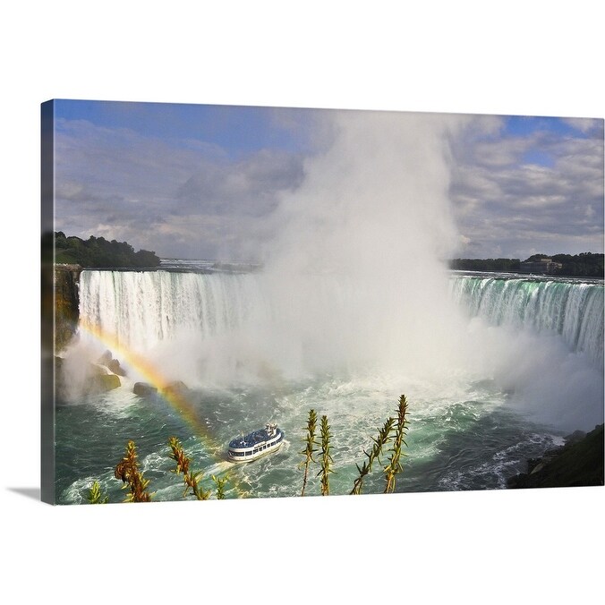 Shop Niagara Falls With Small Rainbow In The Foreground Canvas