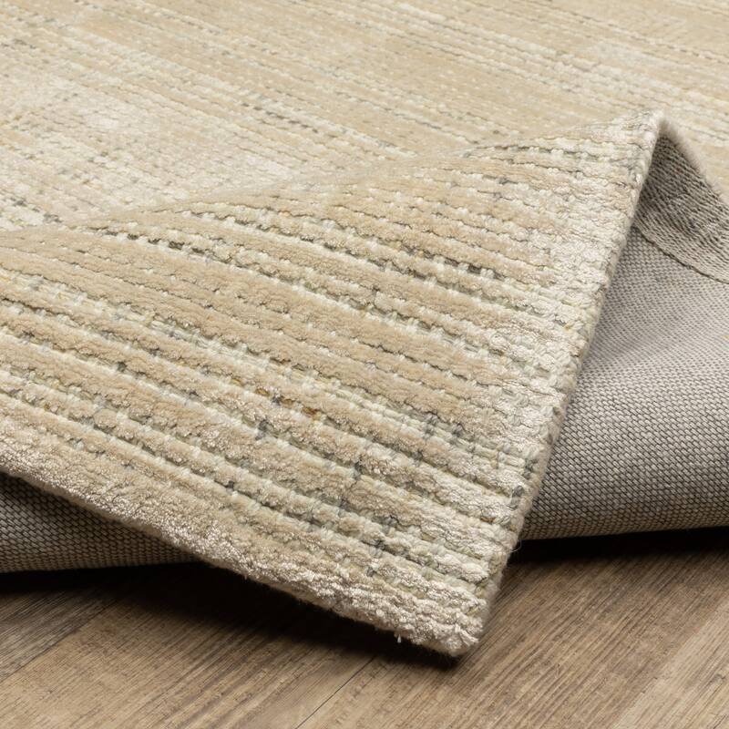 Style Haven Corey Textural Stripe Wool and Viscose Hand-tufted Rug