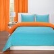 preview thumbnail 4 of 3, Lil' Sis Vivid Orange and Turquoise Reversible Comforter set Full - Queen