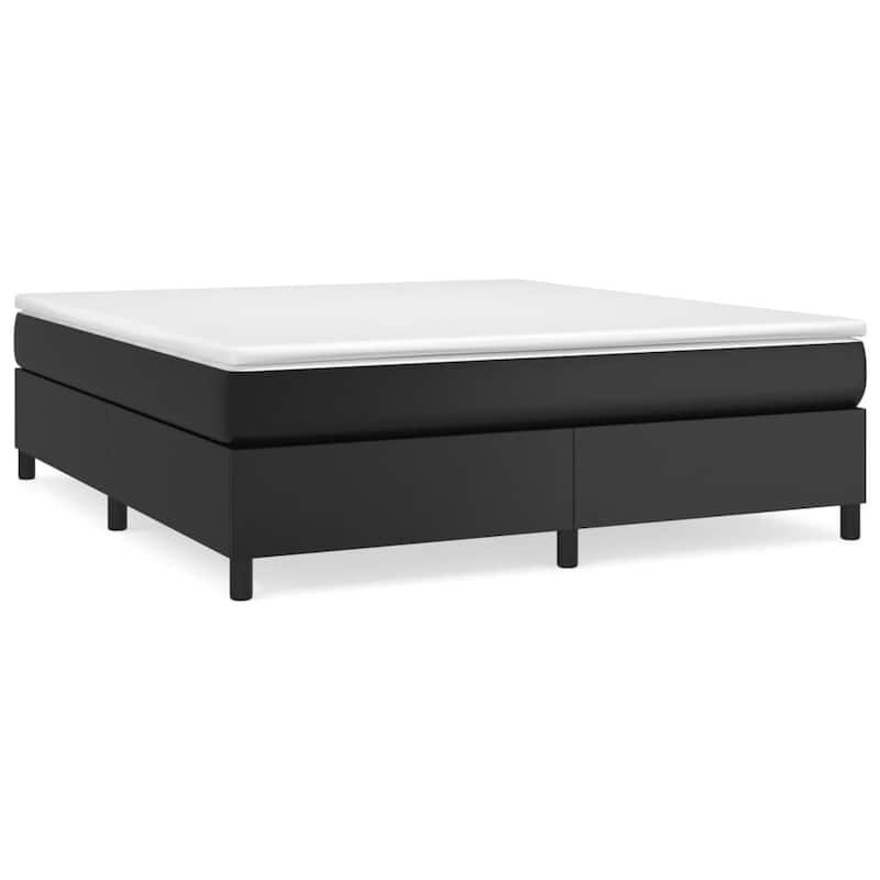 vidaXL Bed Frame Box Spring Bed Base with Mattress for Bedroom Faux Leather