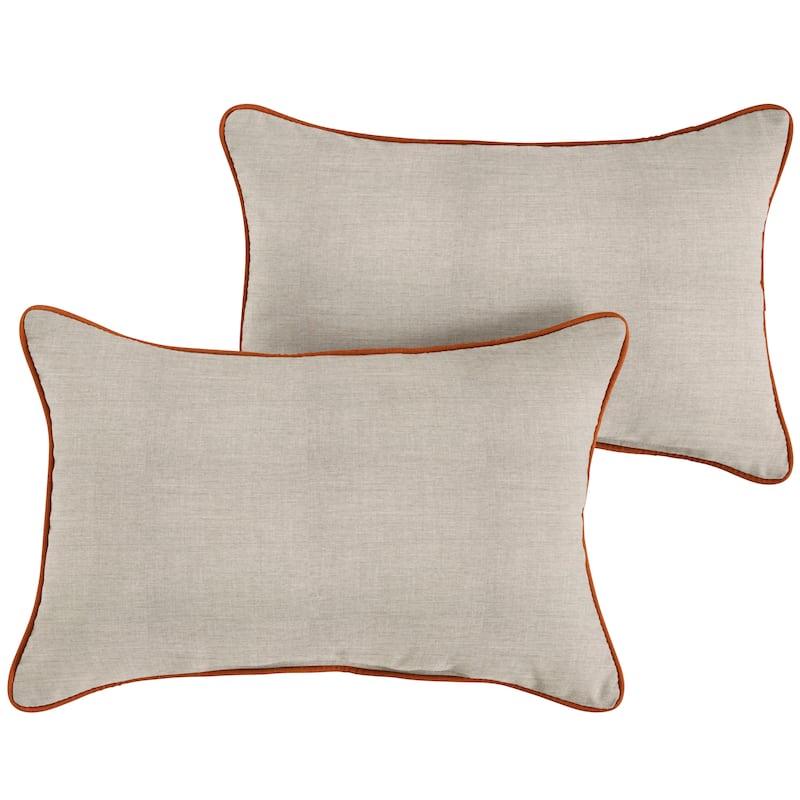 Sunbrella Cast Silver/ Canvas Rust Indoor/ Outdoor Pillows (Set of 2)