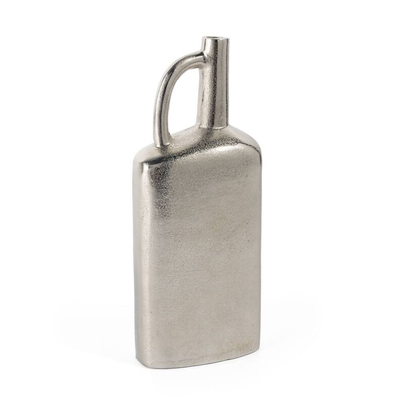 14" Silver Aluminum Jug Table Vase - 6