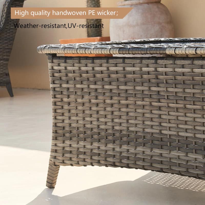 Pocassy 6 Piece Outdoor Wicker Conversation Sofa Set