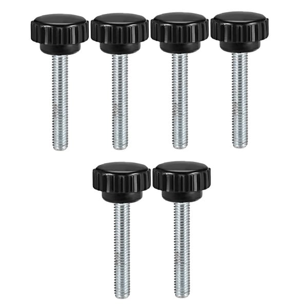 M6 x 40mm Male Thread Knurled Clamping Knobs Grip Thumb Screw on Type 6 Pcs