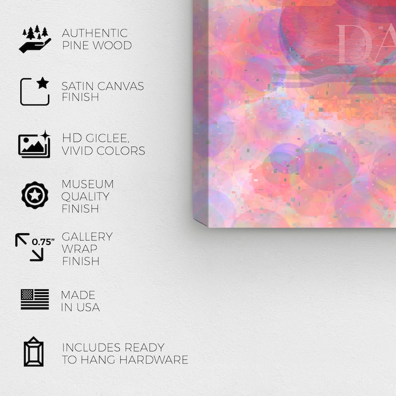 Wynwood Studio Canvas Fashion and Glam No Bad Days Bubbles Pink Bohemian & Eclectic Wall Art Canvas Print