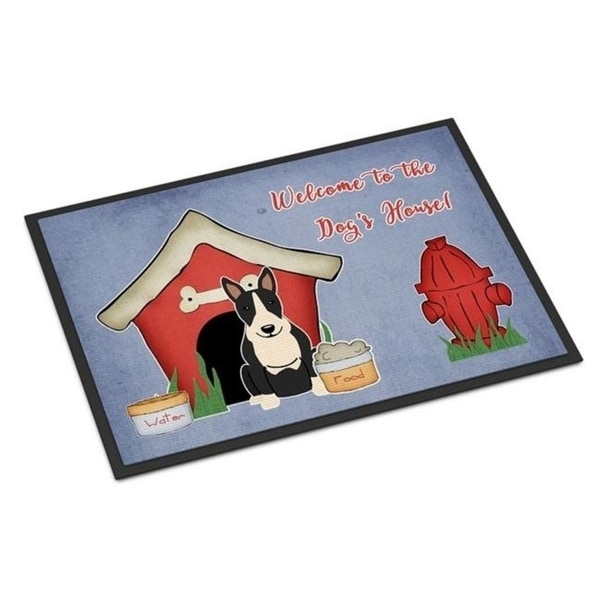 Carolines Treasures BB2887JMAT Dog House Collection Bull Terrier Black White Indoor or Outdoor Mat 24 x 0.25 x 36 in.