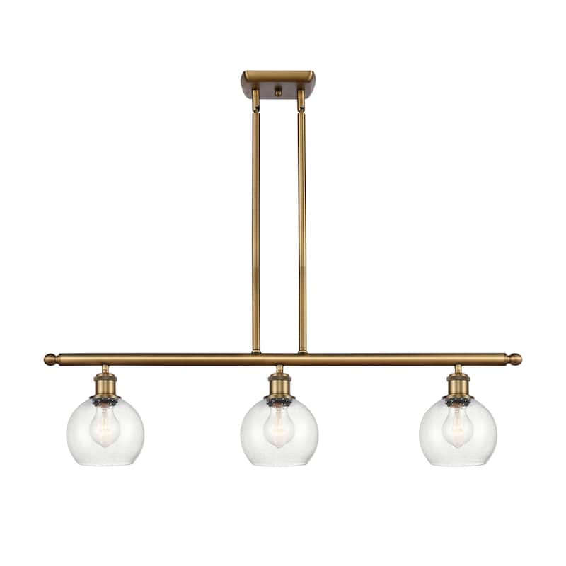 Innovations Lighting 516-3I-9-36 Athens Linear Athens 3 Light 36" Wide - Brushed Brass / Seedy