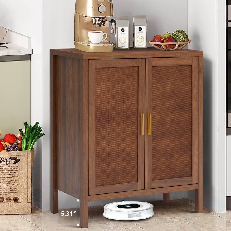 29in.W Wooden 2-Door Sideboard Buffet Cabinet With Storage