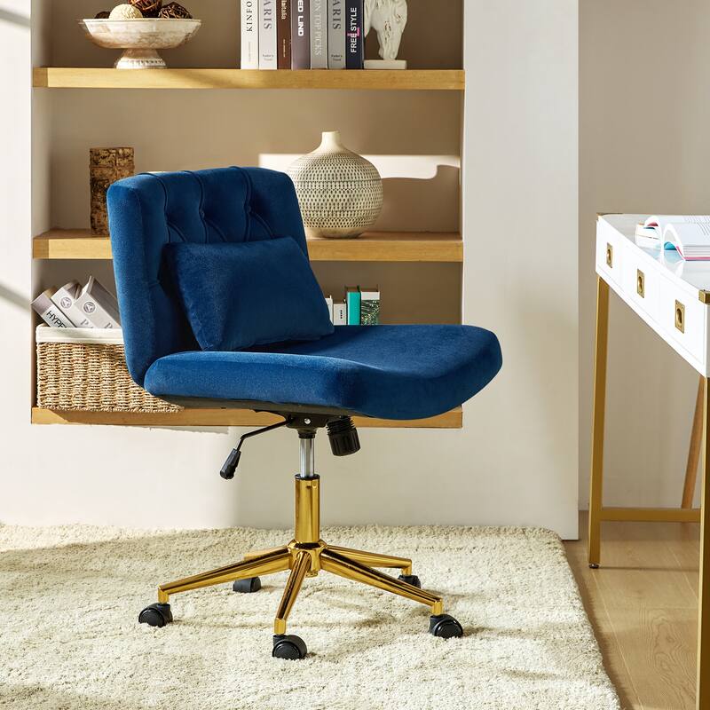 Ollie Modern Flannel Swivel Tilting Office Chair with Pillow by HULALA HOME