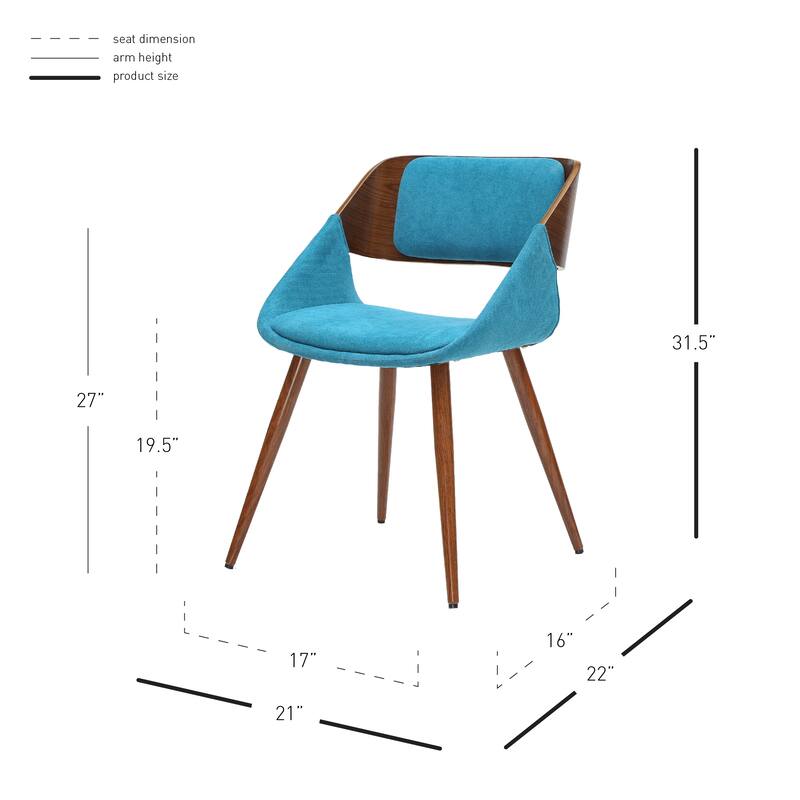 NPD Furniture Cyprus Upholstered Walnut Dining Chair