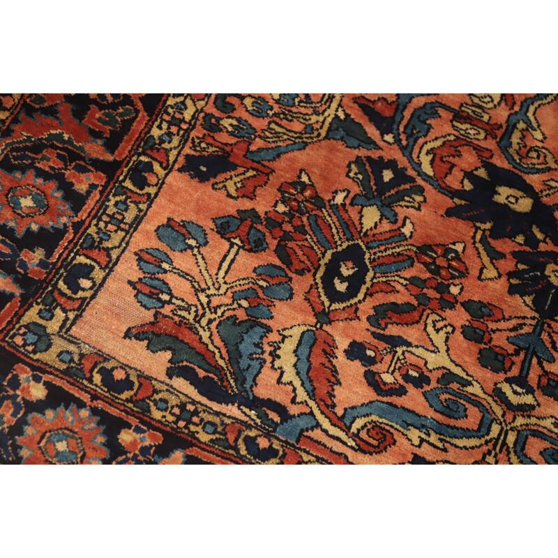 Hand Knotted Oriental 100% Wool Carpet Traditional Floral Oranges & Rust Lilian Area Rug - 6' 0'' X 4' 10''