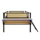 preview thumbnail 4 of 12, Full Size Metal Loft Bed with LED Lights, Storage Shelves and Ladder