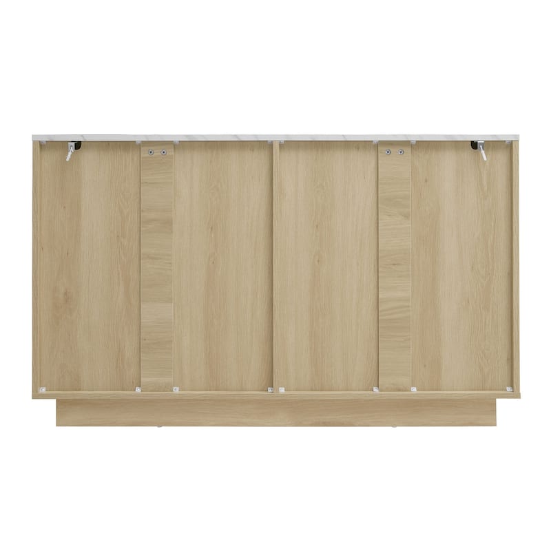 Fluted 6 Drawer Dresser with LED Lights, Wooden Drawer Organizer Cabinet, Large Capacity Bedroom Storage Cabinet