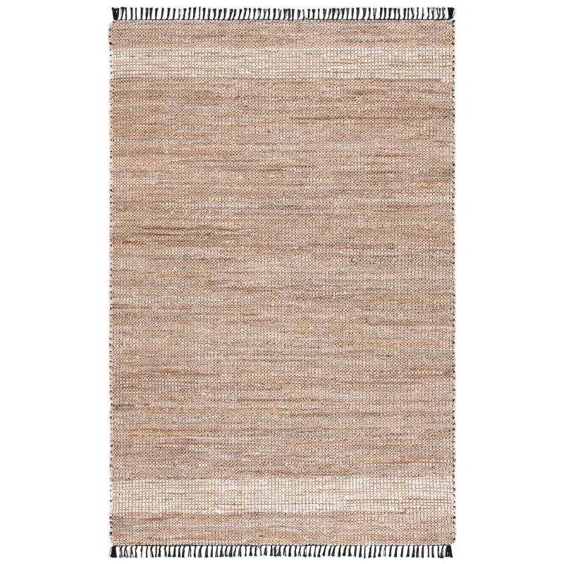 SAFAVIEH Handmade Cape Matsje Cod Denim & Jute Rug - 6' Square - Beige