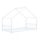 preview thumbnail 3 of 5, Twin Size Metal House Bed, White