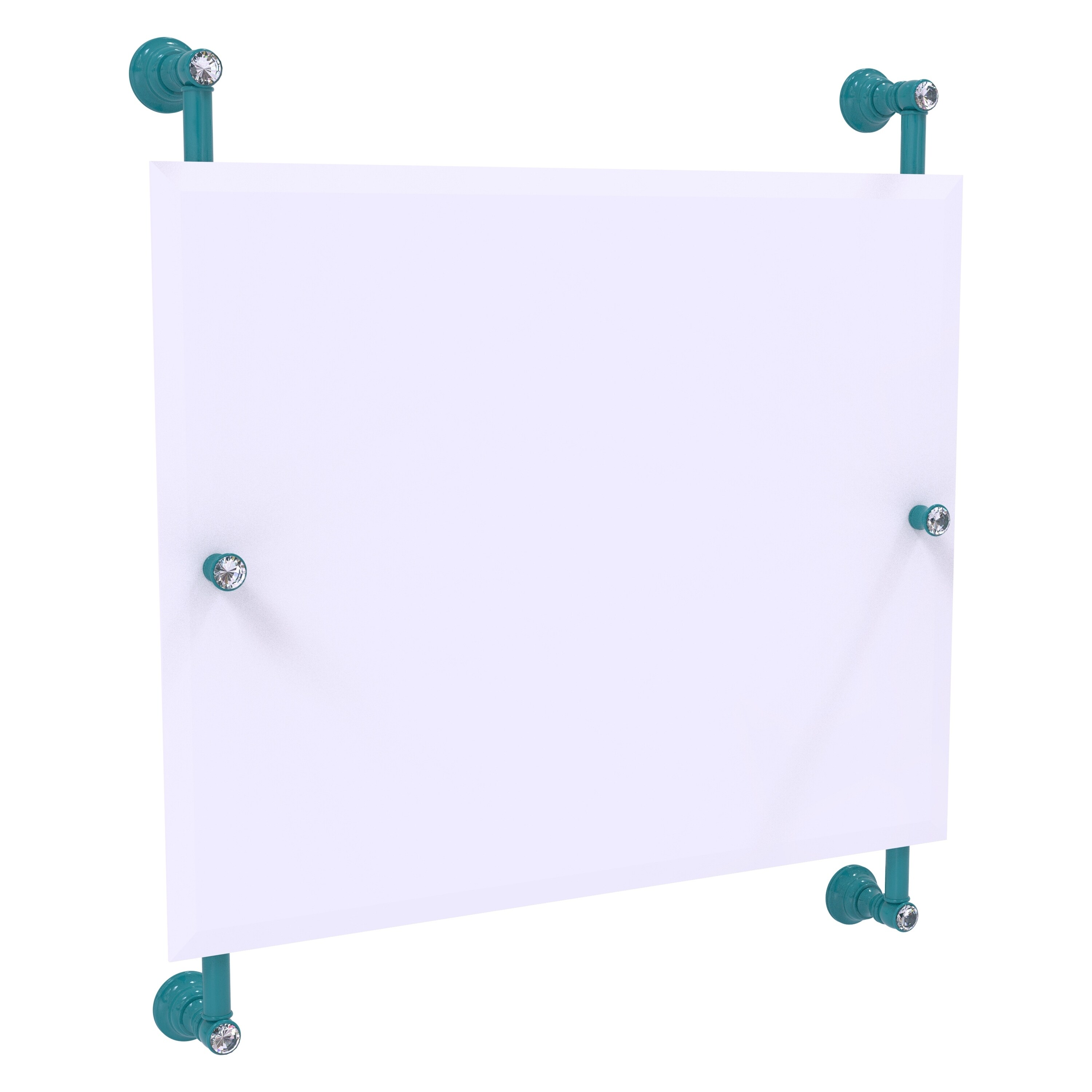 Allied Brass Carolina Crystal Landscape Rectangular Frameless Rail Mounted Mirror