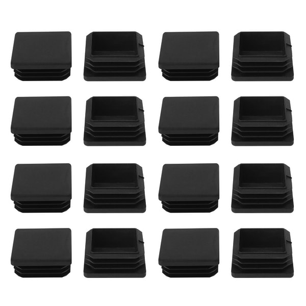 45 x 45mm Plastic Square Ribbed Tube Inserts End Cover Cap