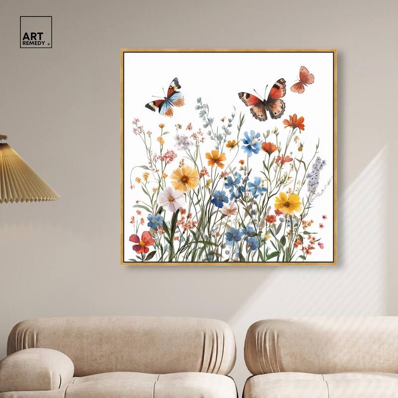 Garden of Fluttering Canvas by Art Remedy