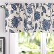 preview thumbnail 11 of 12, DriftAway Freda Jacobean Floral Window Curtain Valance Rod Pocket 2 Layers - 52" width x 14 " length Navy